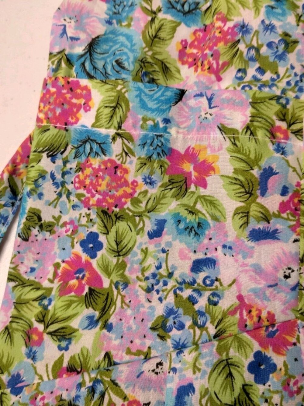 Buck & Buck House Dress Small Floral Pleated Zip Front Short Sleeve Granny - Picture 14 of 16